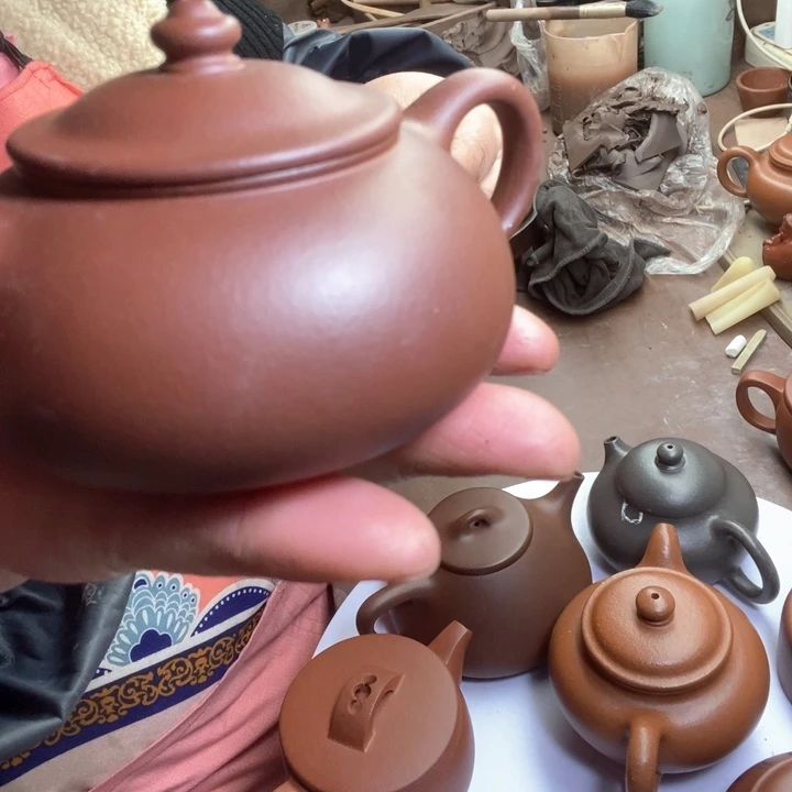 紫砂茶壶寒江壶中潮青紫泥