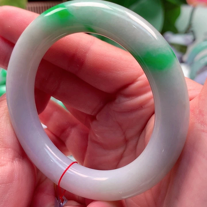 沉***莉翡翠未镶嵌手镯54.5圈口