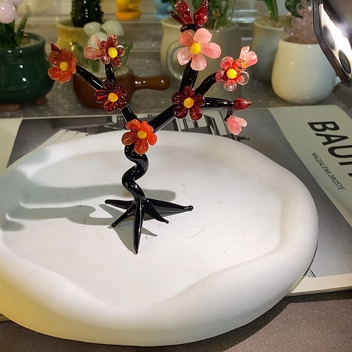 手工艺品琉璃梅花树