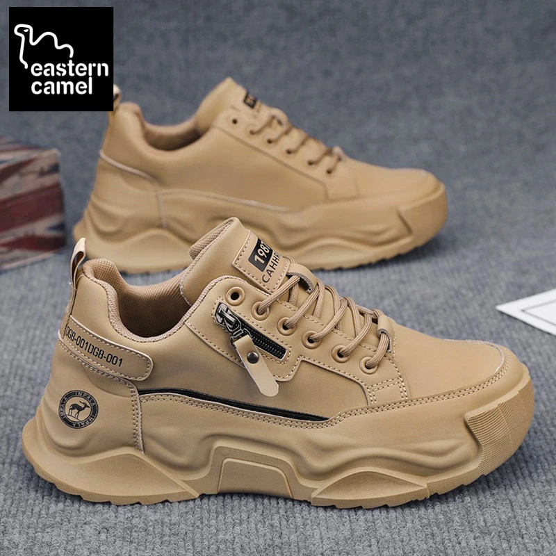 东方骆驼鞋子男款春季新款厚底增高老爹鞋学生休闲百搭跑步运动鞋