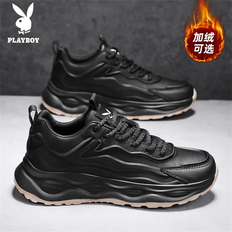PLAYBOY/花花公子休闲潮鞋男士百搭厚底加绒保暖时尚高级感运动鞋
