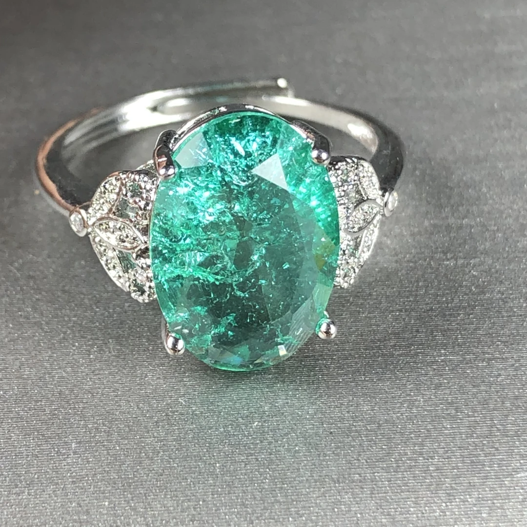 11154湖绿水碧（带冰花）漂亮美丽戒指活口开口可调节精选