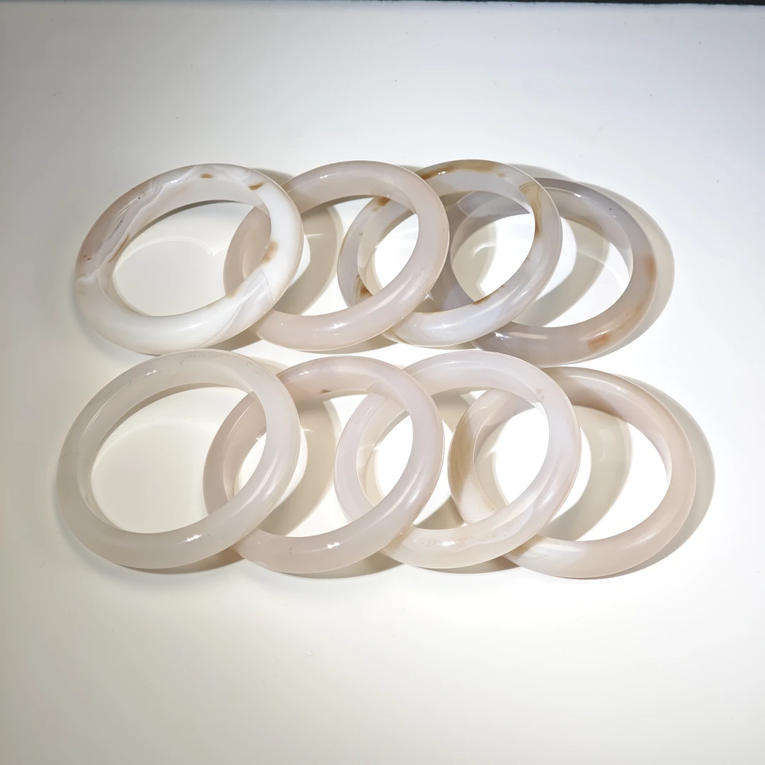 高冰飘花烟紫正圈多样款式女款玛瑙圆镯气质女士时尚