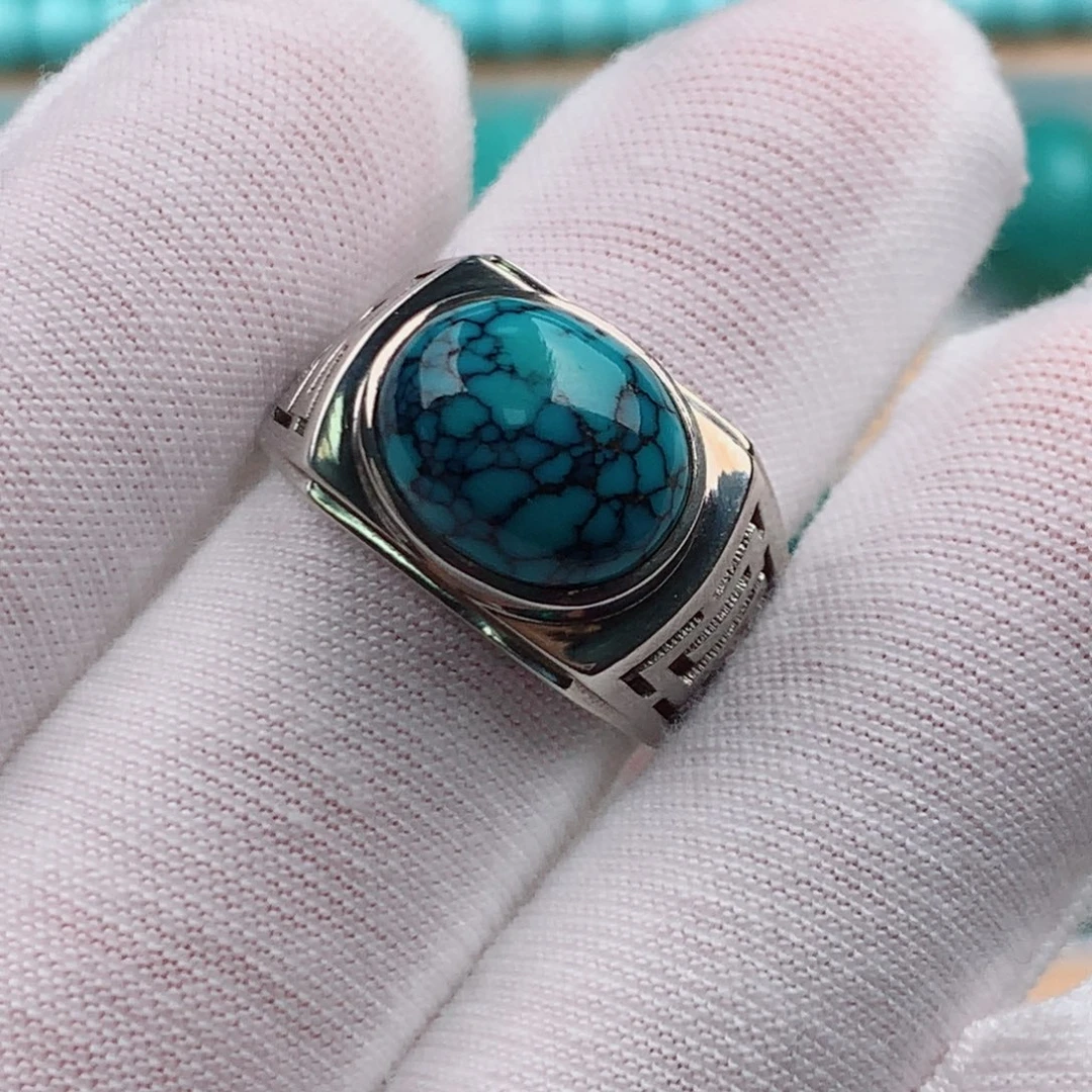 绿松石银S925镶嵌发饰