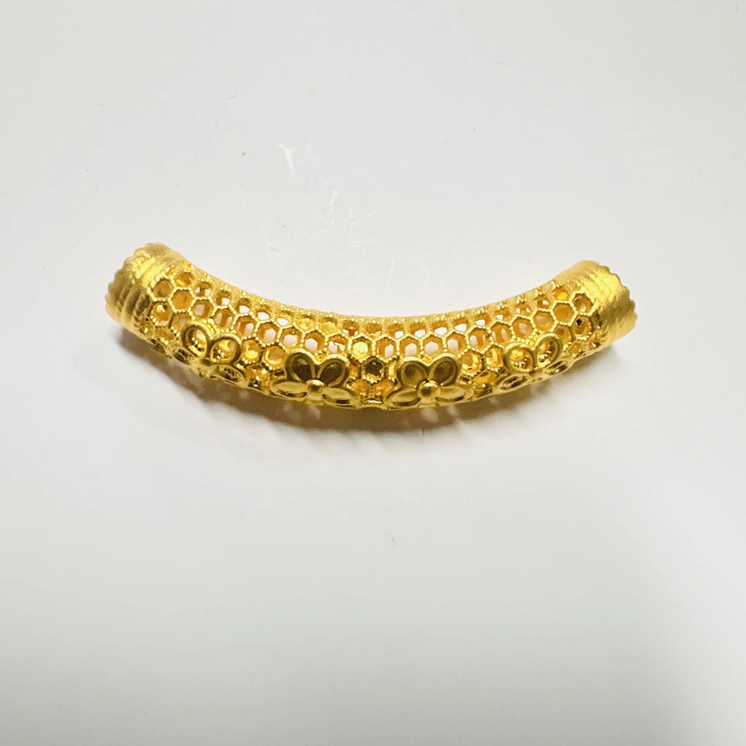 足金饰品/镂空桃花弯管/1.03/1B5B1852/h