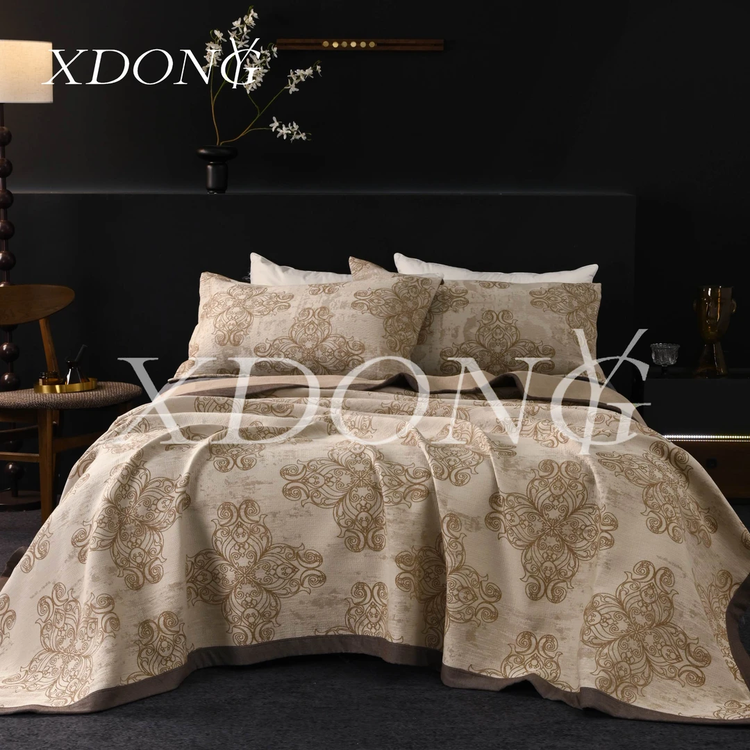 XDONGY（冬云家纺）230*250高奢亲肤柔软 吉祥结棕 床盖毯