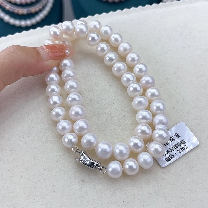 淡水珍珠颈饰未镶嵌8-9冷白