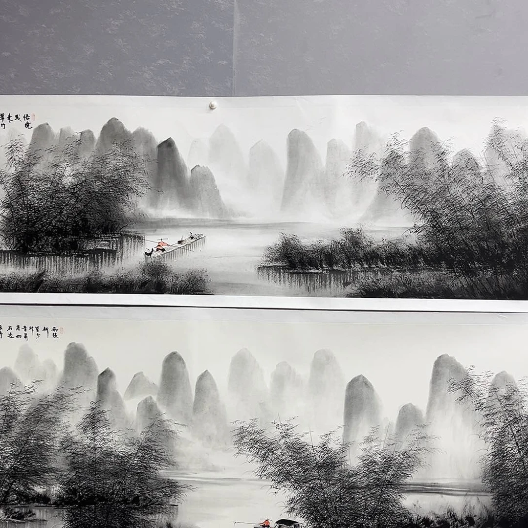 国画远*水墨横幅大哥大哥