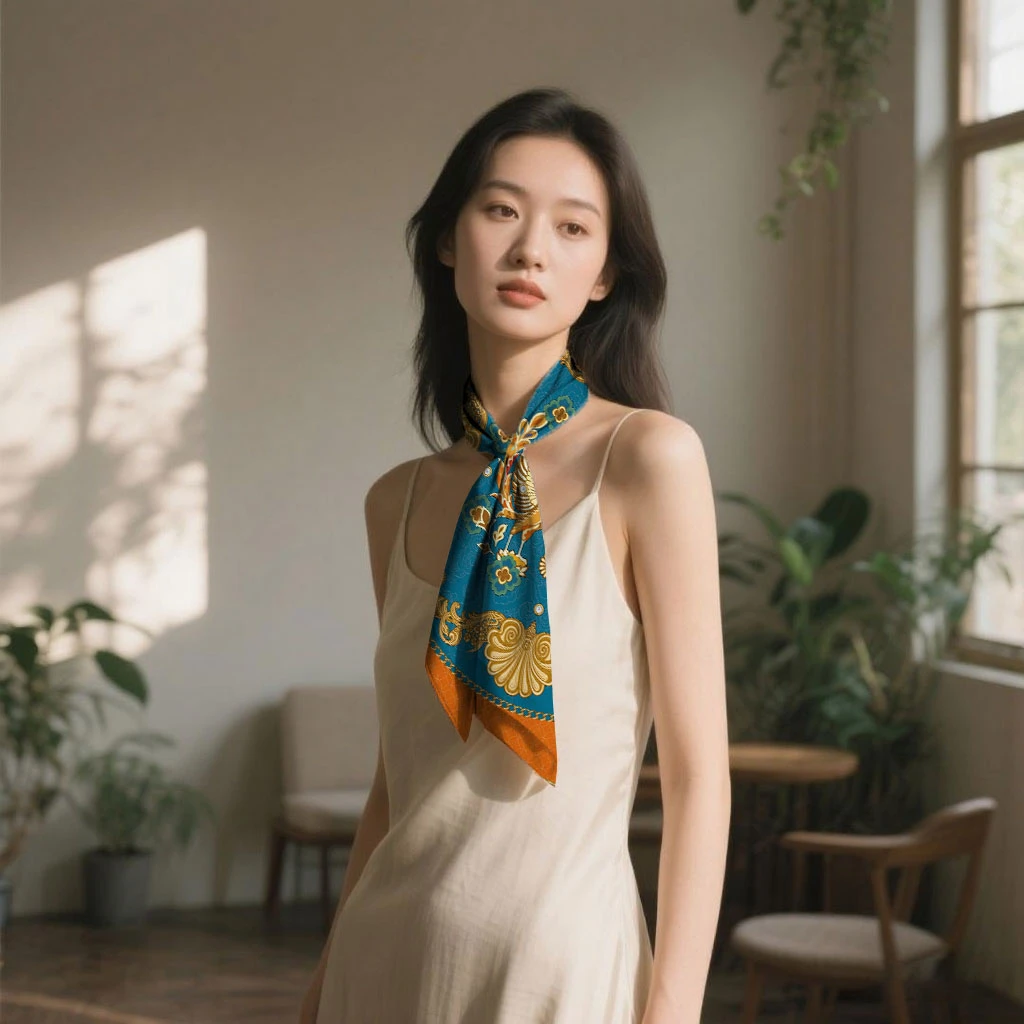 诺宝·丝邦丝绸国风国潮90方巾