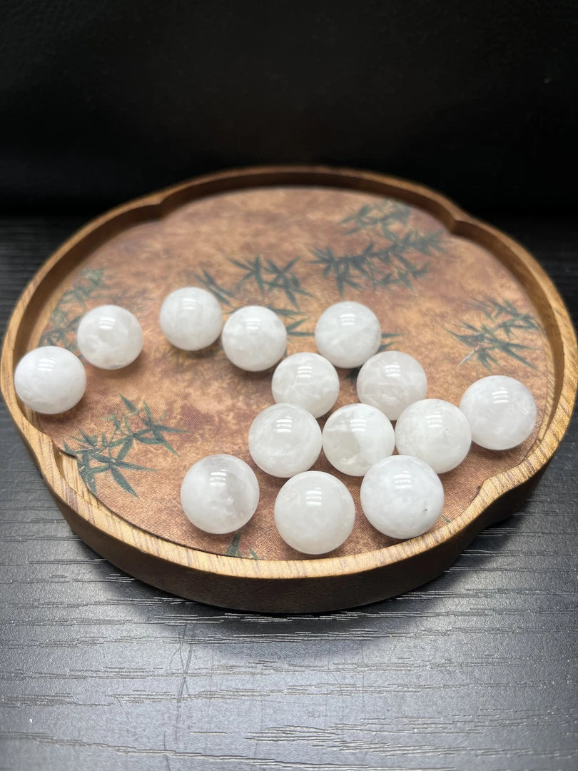 禧晶（雪花白幽灵）天然水晶15mm＋【1颗】内含白色幽灵似雪 似布丁