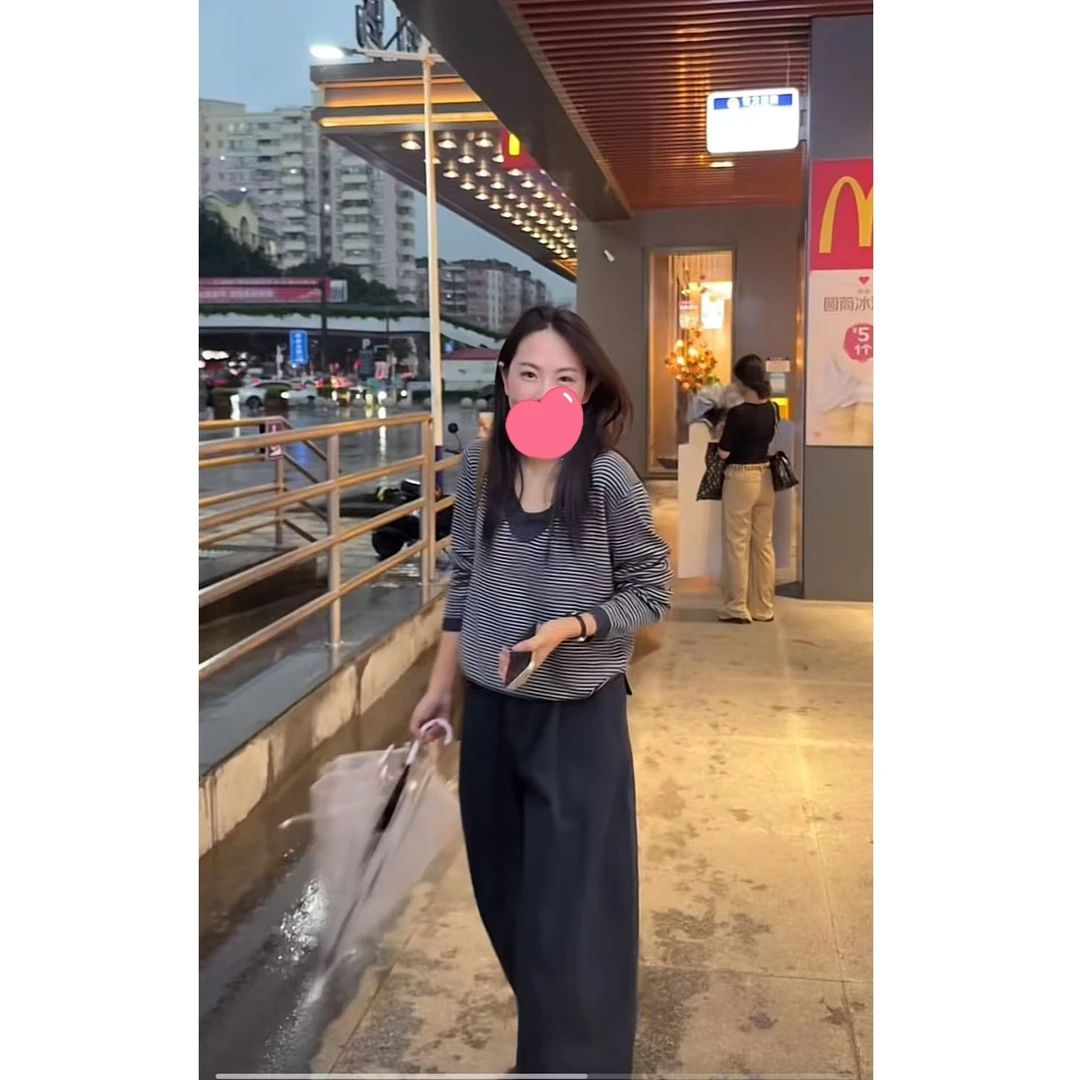J-88008#设计感经典条纹假两件针织衫上衣气质宽松