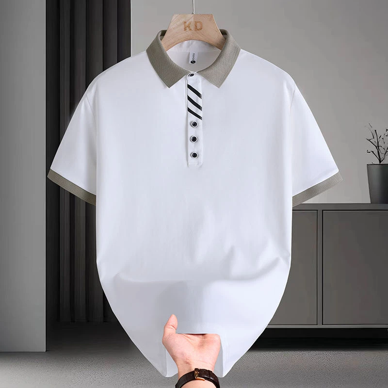 爆款2025夏季新款男士商务t恤POLO衫潮流休闲修身百搭上男上衣