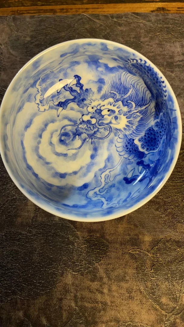 景德镇青花瓷手工龙单杯-洪健康老师