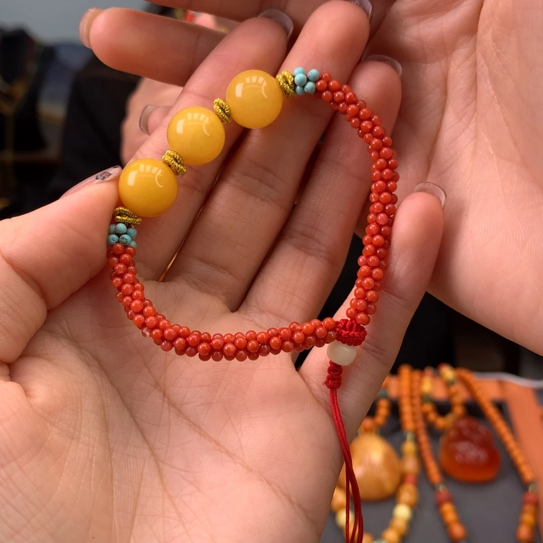 蜜蜡手绳未镶嵌多样性发