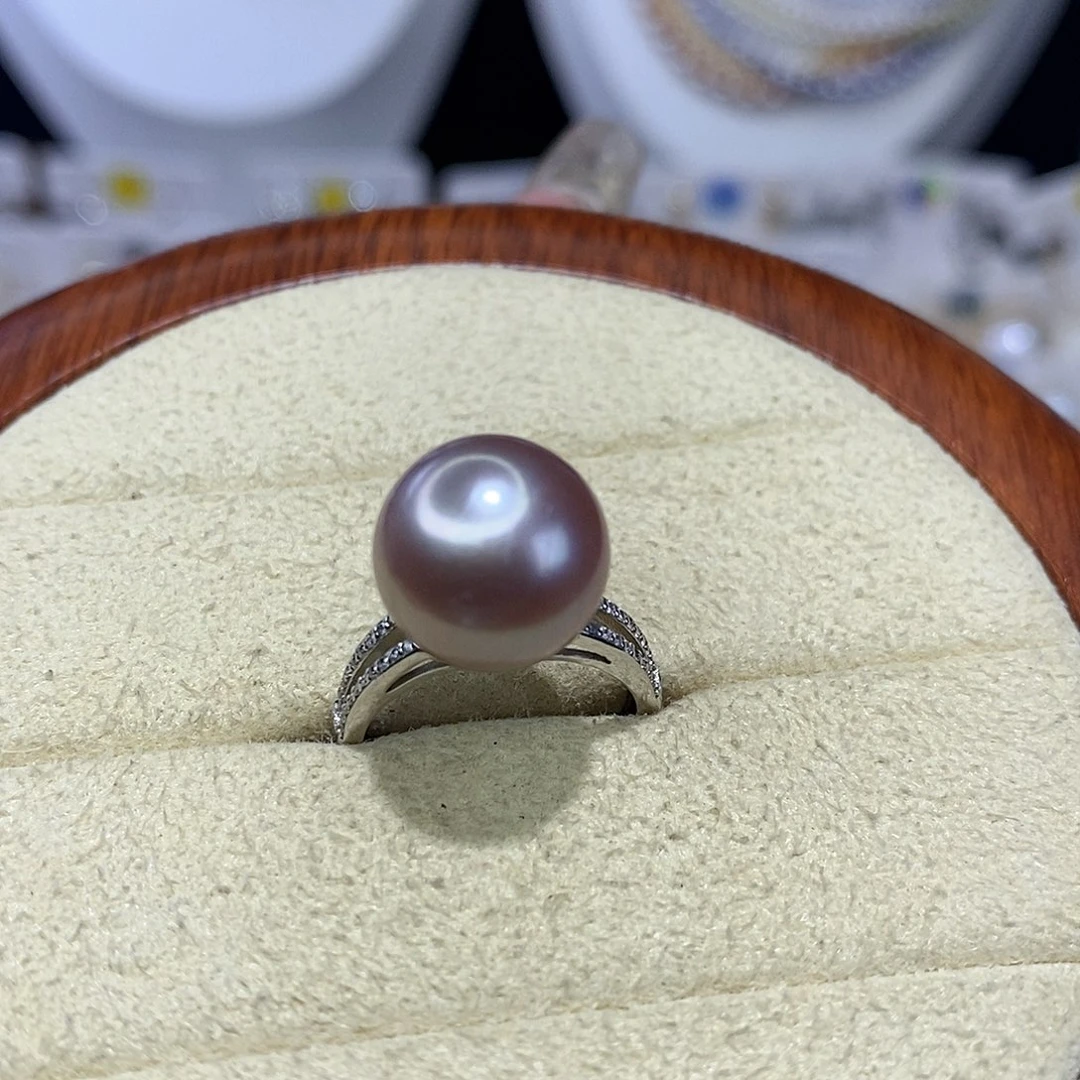 银S925镶嵌戒指淡水珍珠