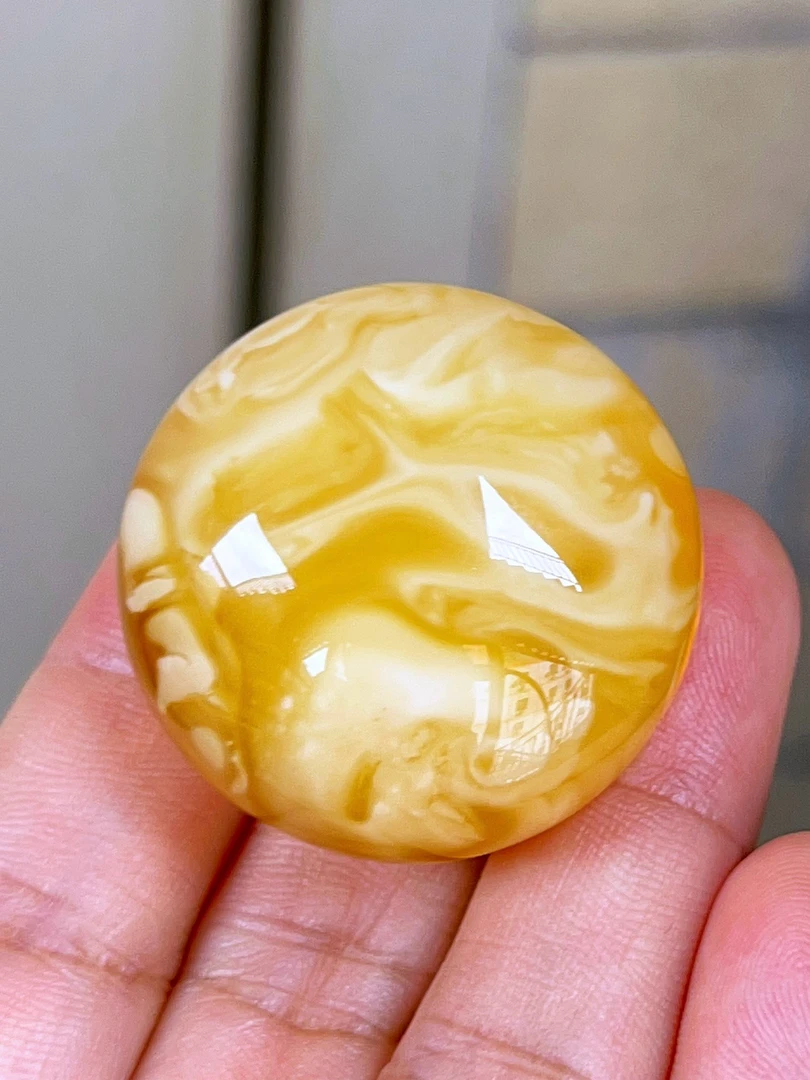 俄料妖花蜡圆饼吊坠