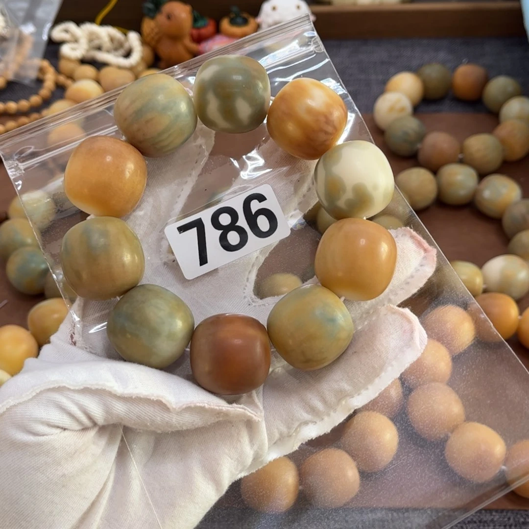 白玉菩提手串理***?786干磨微瑕卡26