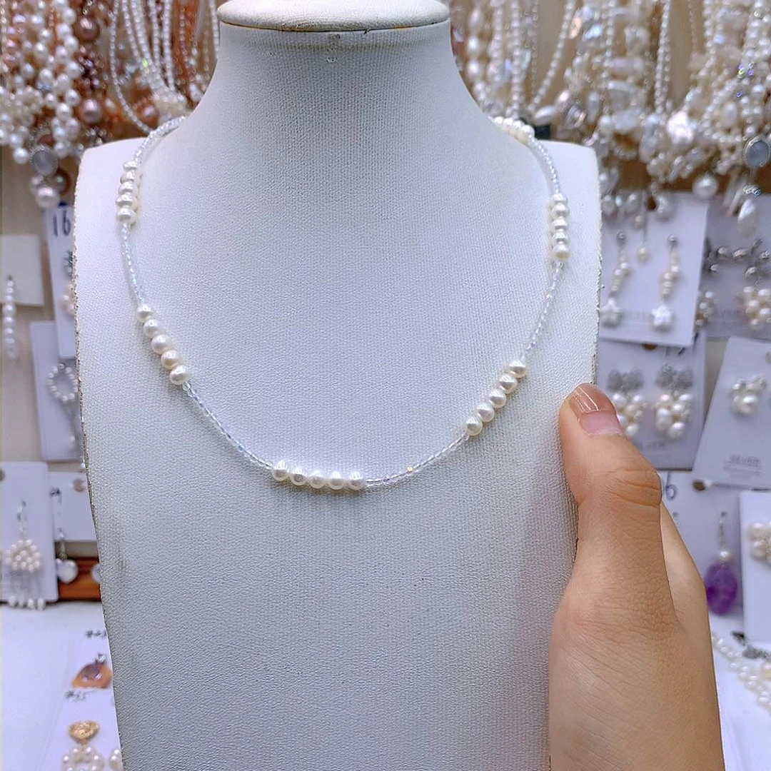 银S925镶嵌淡水珍珠耳饰