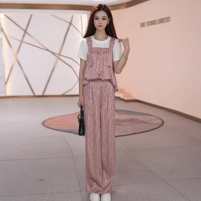 【两件套】夏季新款时尚修身气质高贵洋气印花收腰显瘦减龄两件套裤
