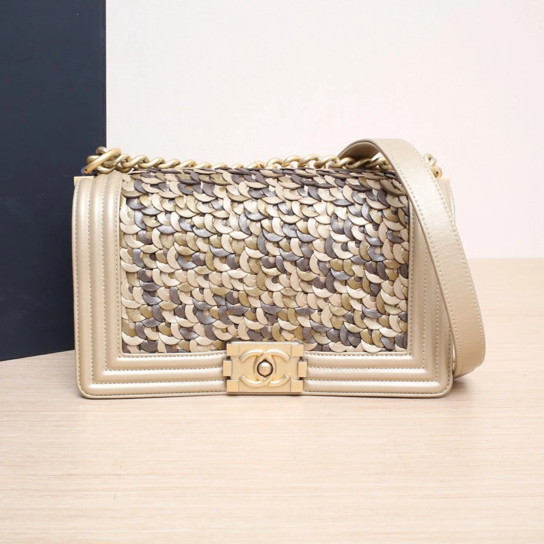95新 Chanel/香奈儿 【娇】Leboy 中号 25皮革S 25开 金扣 461230