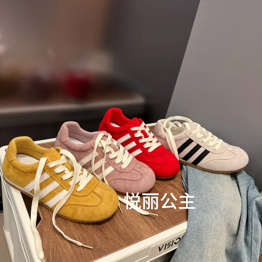 复古德训鞋女鞋2025年春季平底阿甘鞋运动鞋轻便休闲软底