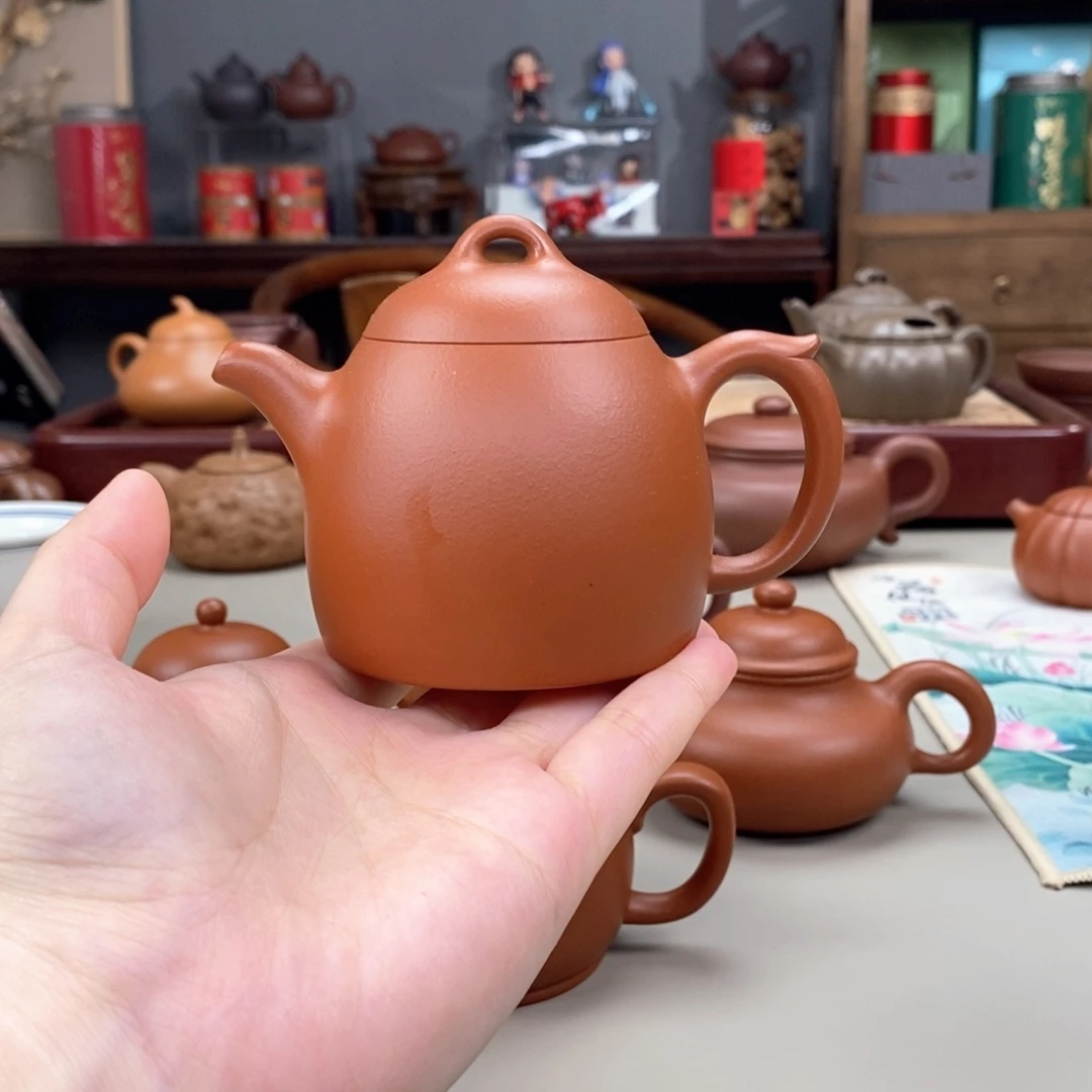 茶壶紫砂生砂朱泥秦权半手170cc