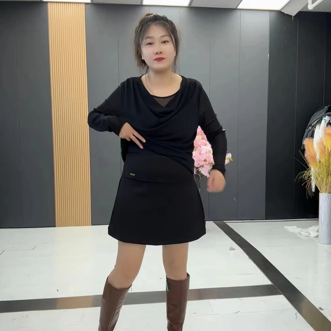 PY6628时尚百搭韩版侧开叉裤衩裙洋气显瘦