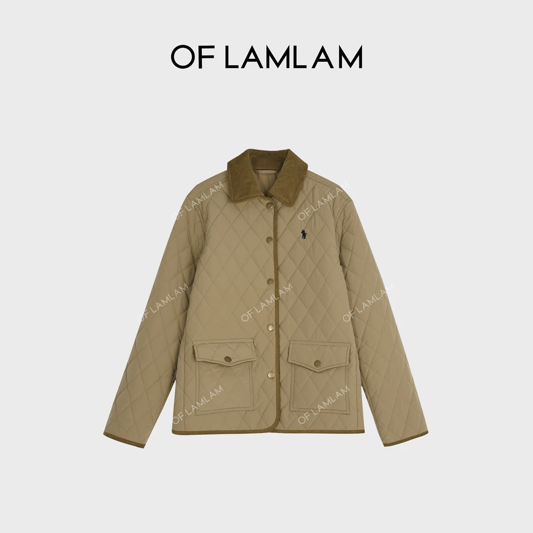 “美式老钱”灯芯绒菱格复古直筒老钱风休闲夹克外套 LAMLAM MW305G