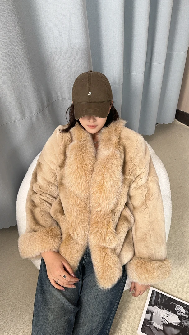 GanranFUR【沙龙名伶】新款进口雷克斯獭兔女装秋冬外套