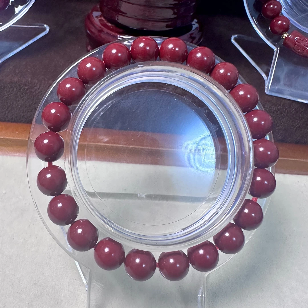 含辰砂工艺品朱砂素圈男女同款新年本命年