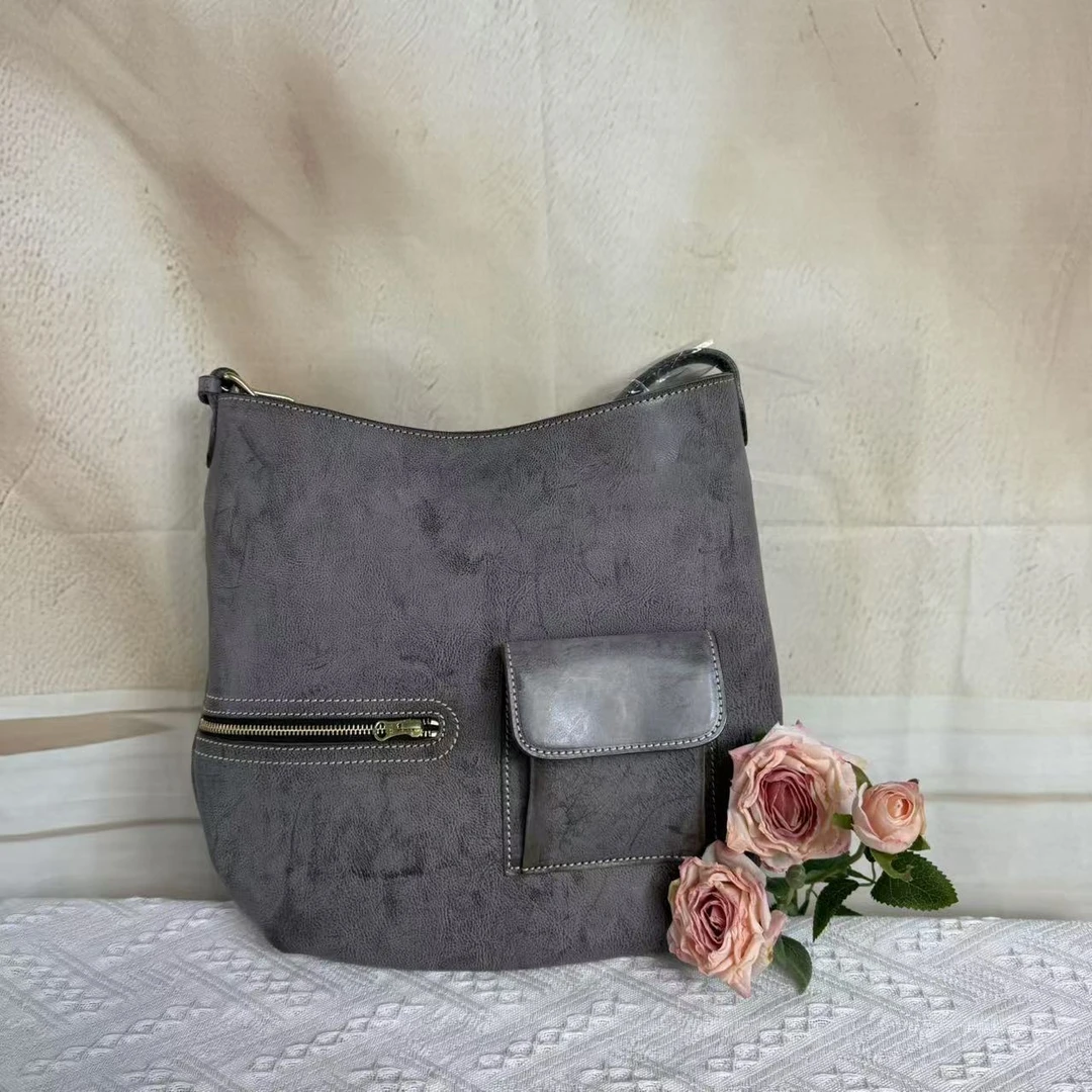 潮皮匠复古纯色百搭甜酒HOBO包气质单肩斜挎腋下包时尚潮流