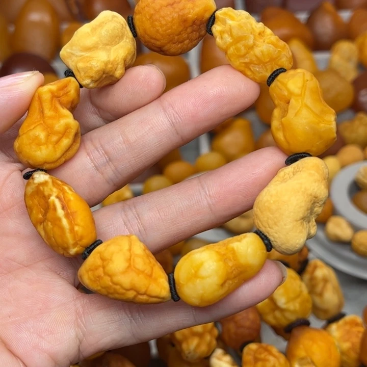 琥珀未镶嵌裸石天然蜜蜡手串