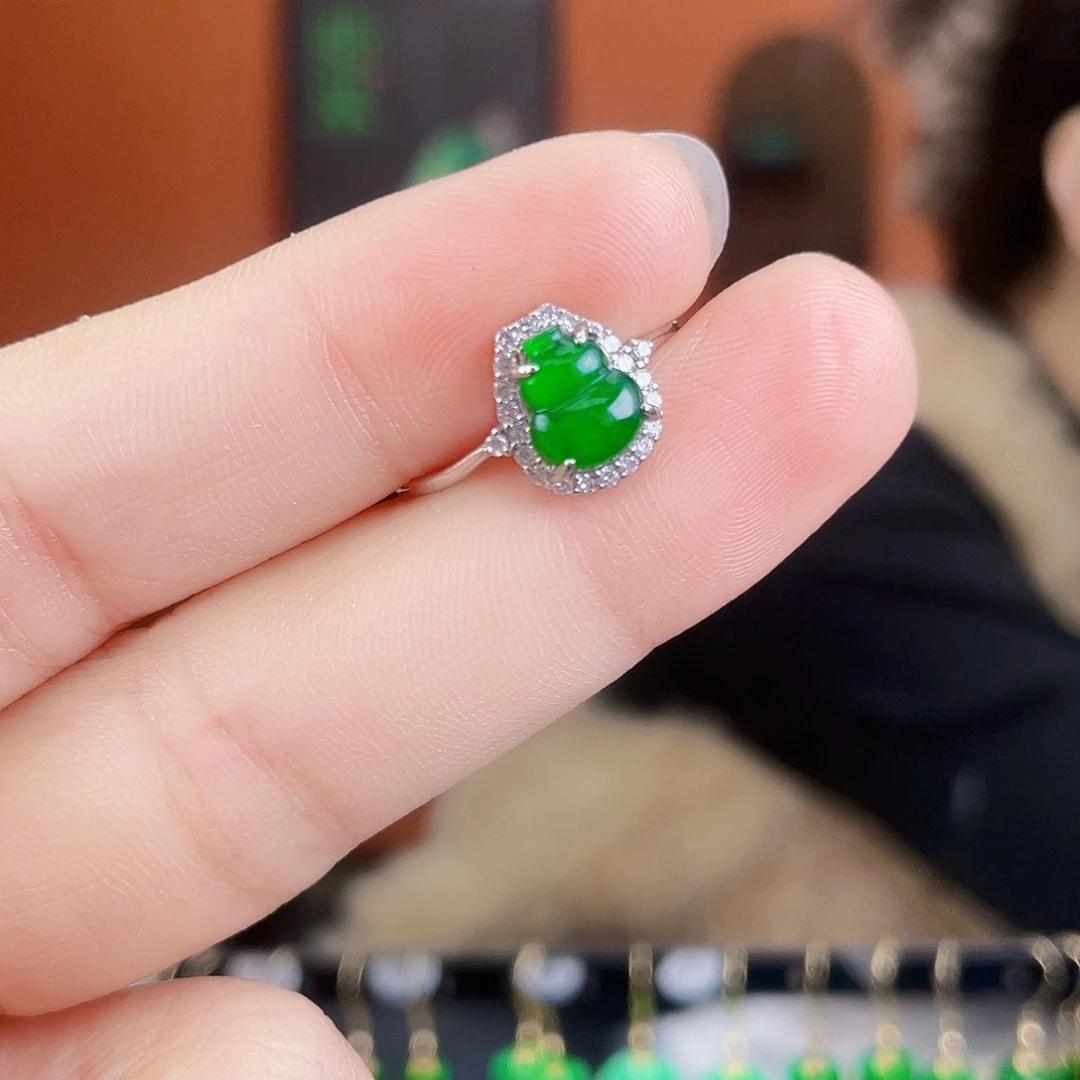 翡翠银S925镶嵌耳饰