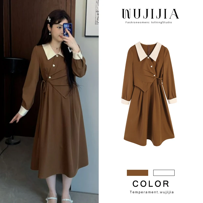 咖啡色连衣裙ZL54959