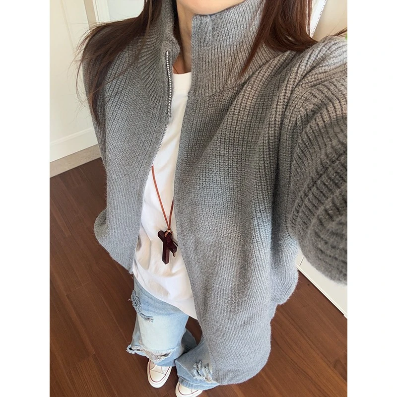 cleanfit立领针织开衫卫衣男秋季新款2025高级感痞帅针织毛衣外套