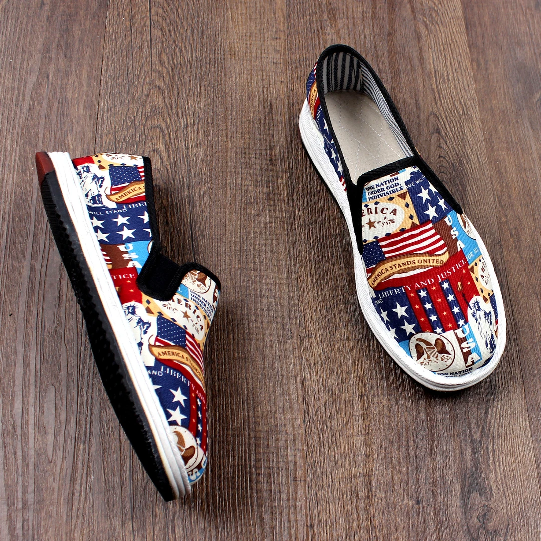 夏季新款老北京布鞋男款高档软底一脚蹬手工千层底透气耐磨休闲鞋