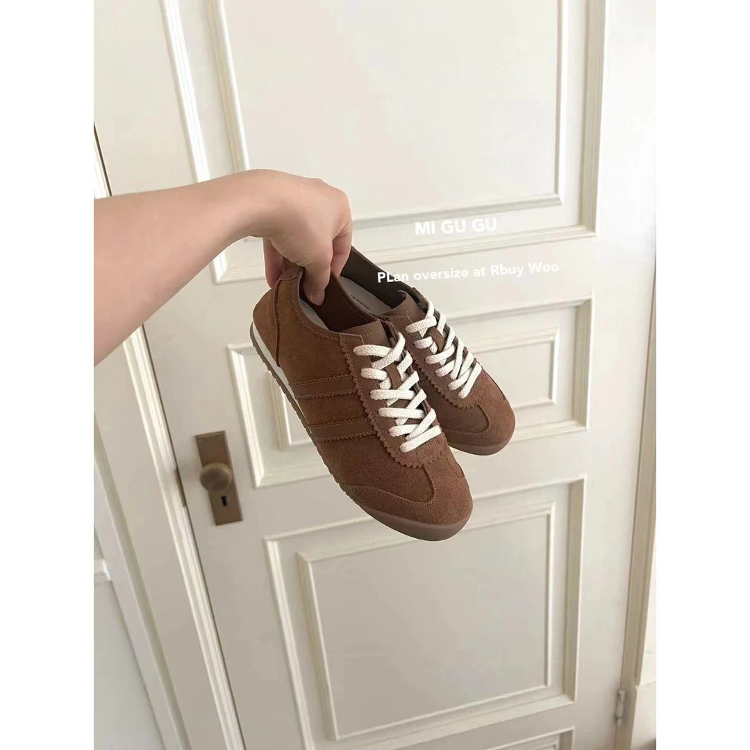 L-C15-6#米谷谷#【真皮】简约复古气质百搭阿甘德训鞋（福利）