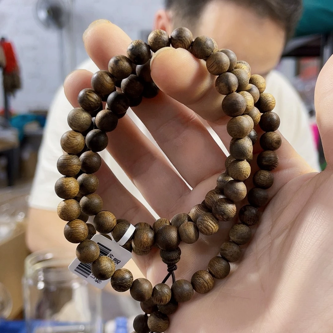 手串沉香老*周野生达拉干红土圆珠长串0.7/18克多样性发一