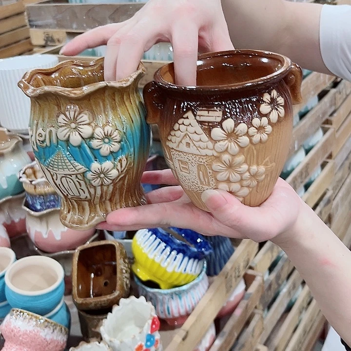 有孔.凑单10元陶瓷花盆发货！