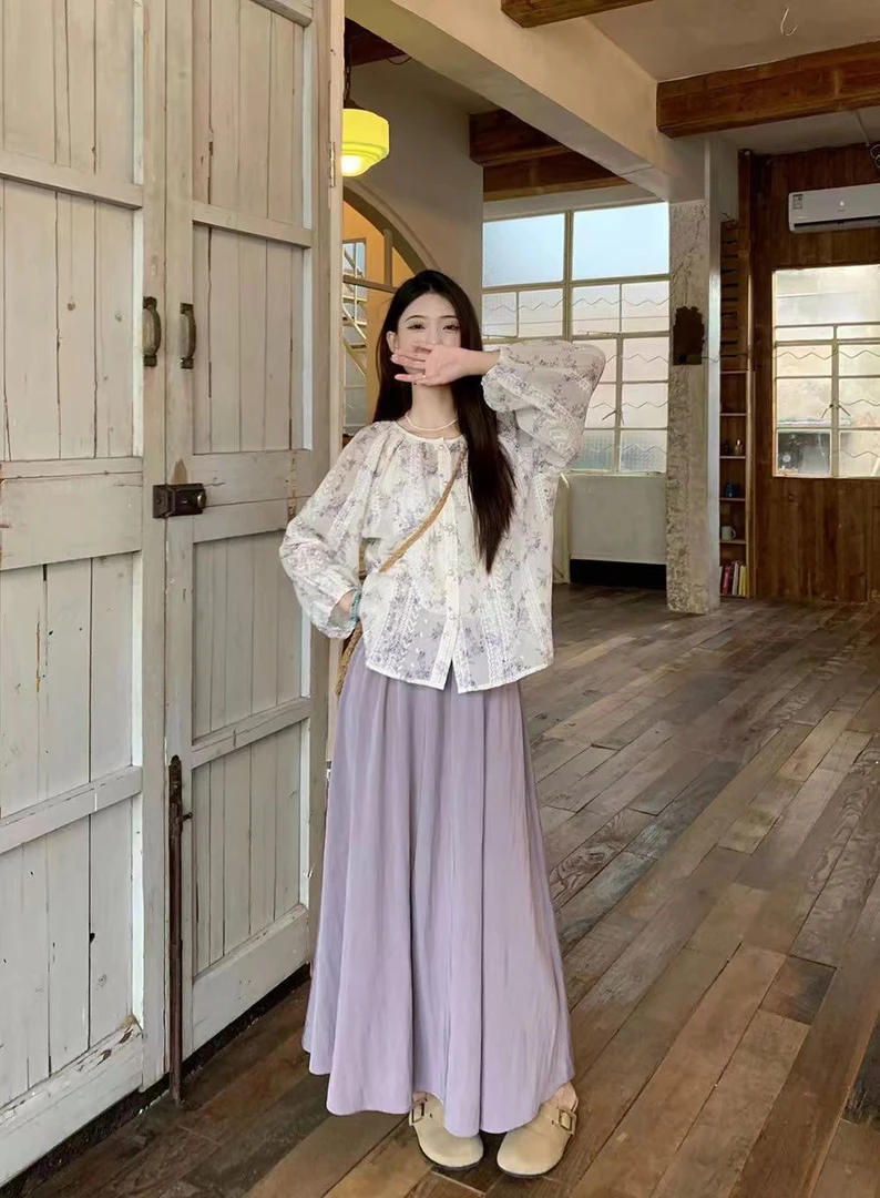 琳琳家 连衣裙2025春秋款纯欲蕾丝气质韩版设计感套装 两件套