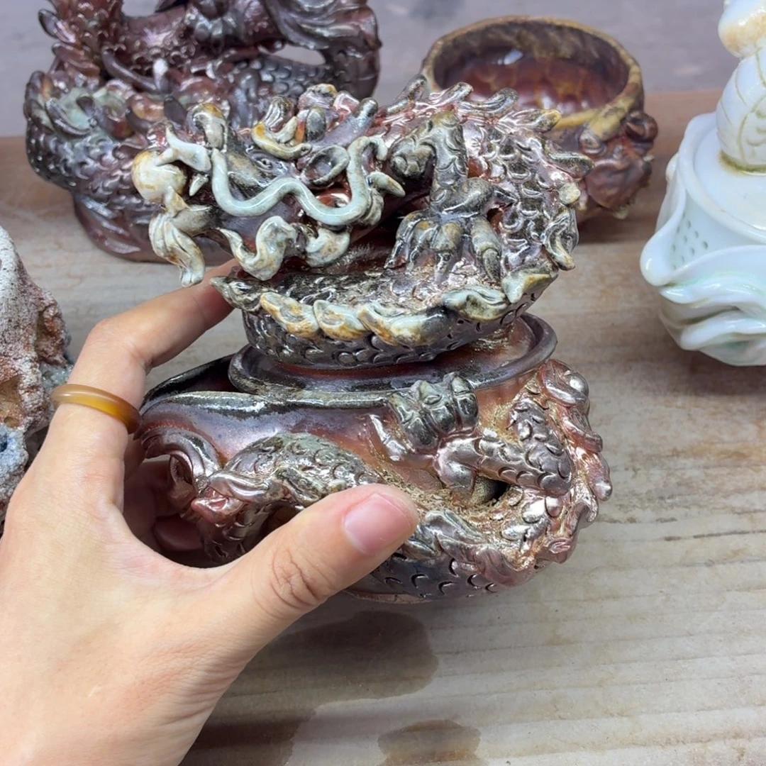 陶园柴烧精品好货197裂纹失圆