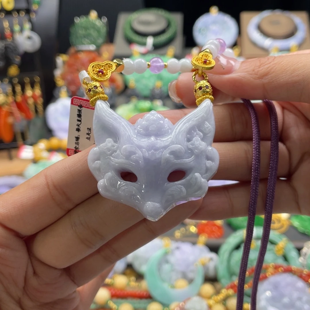 翡翠未镶嵌颈饰@**侠代编织