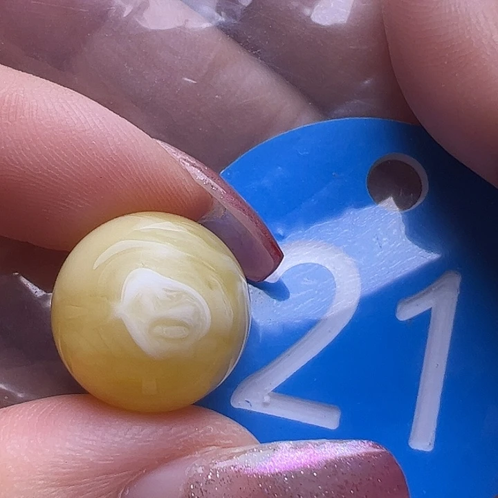 未镶嵌蜜蜡裸石微花粉14.6mm圆珠