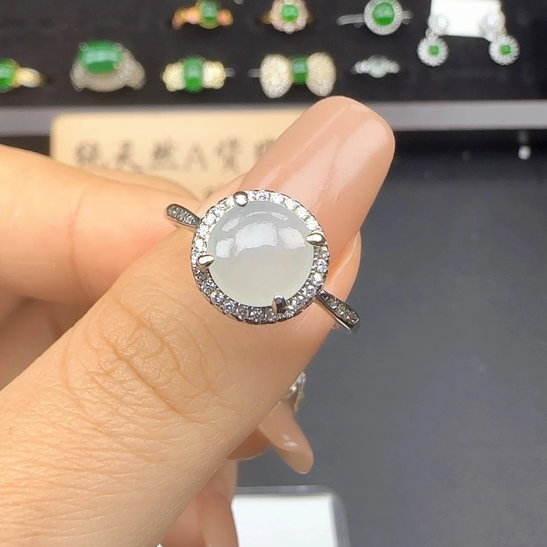 银S925镶嵌戒指翡翠