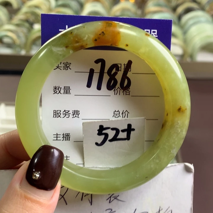 未镶嵌蛇纹石玉手镯1786