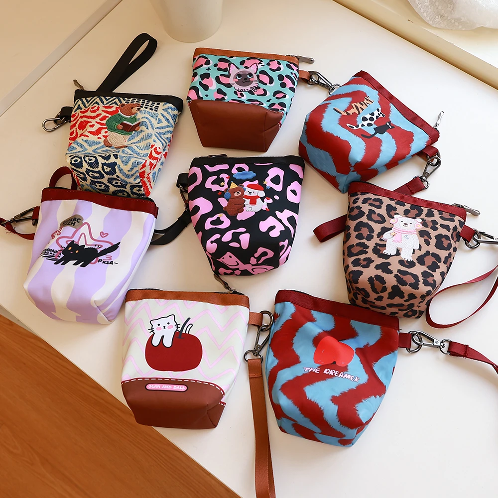 韩版收纳袋零钱包手拿包防泼水便携印花迷你2025年流行女包包包