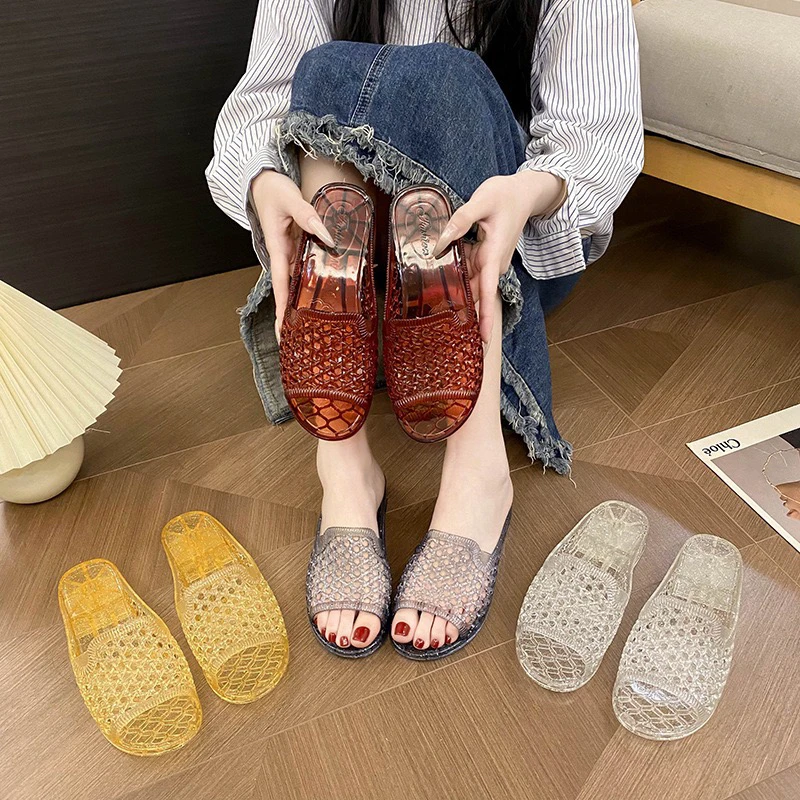 2025泰国新款水晶拖防滑软底坡跟脚感好