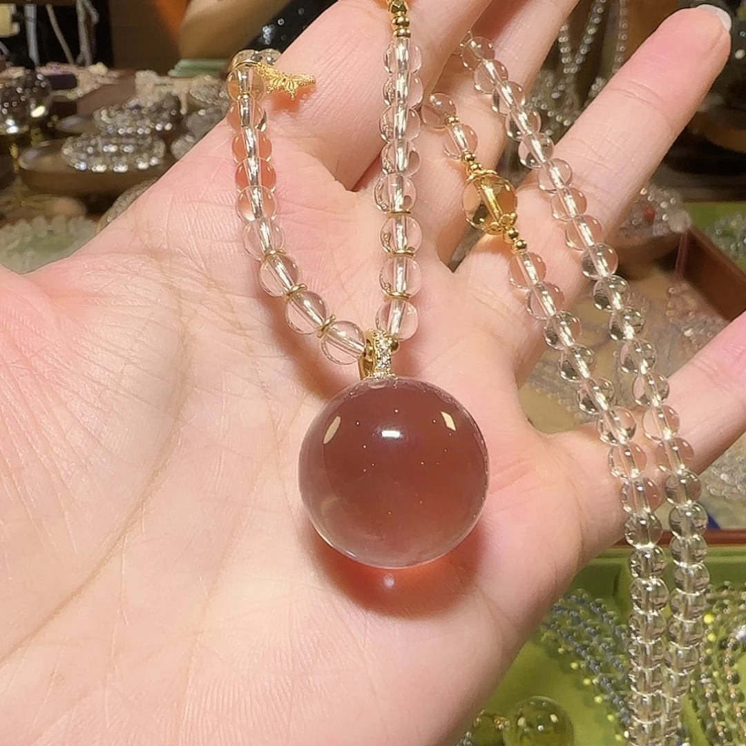 李***常未镶嵌手链水晶天然白水晶全净体吊坠项链