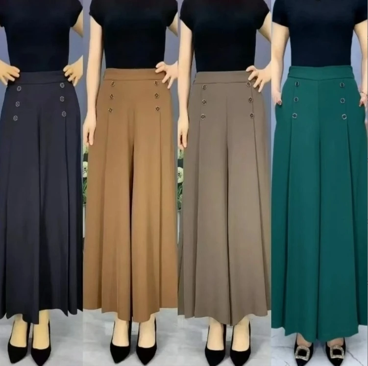 （BB26）2025夏季薄款裙裤女宽松中年妈妈裤垂坠感显气质阔腿裤子