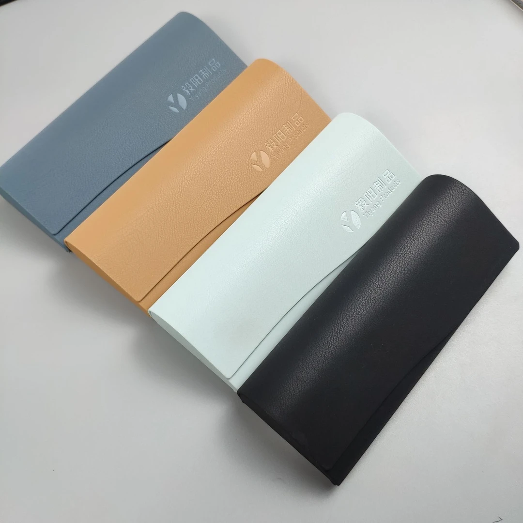 高档皮质眼镜盒 光学近视镜盒 男女款商务时尚镜盒手工眼镜盒金属